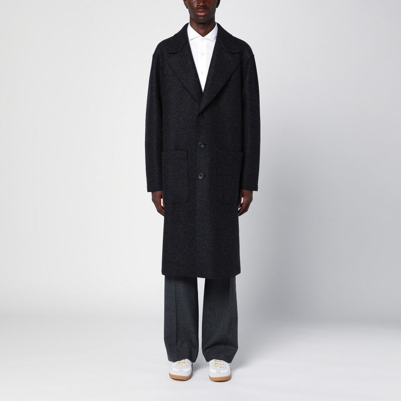 Harris Wharf London Anthracite Grey Single-Breasted Wool Coat Men - 1
