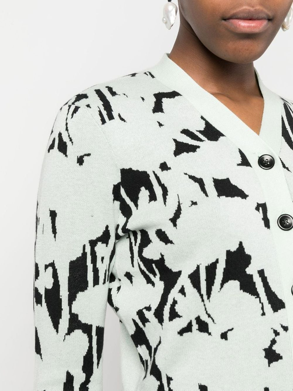 floral-print V-neck cardigan - 5