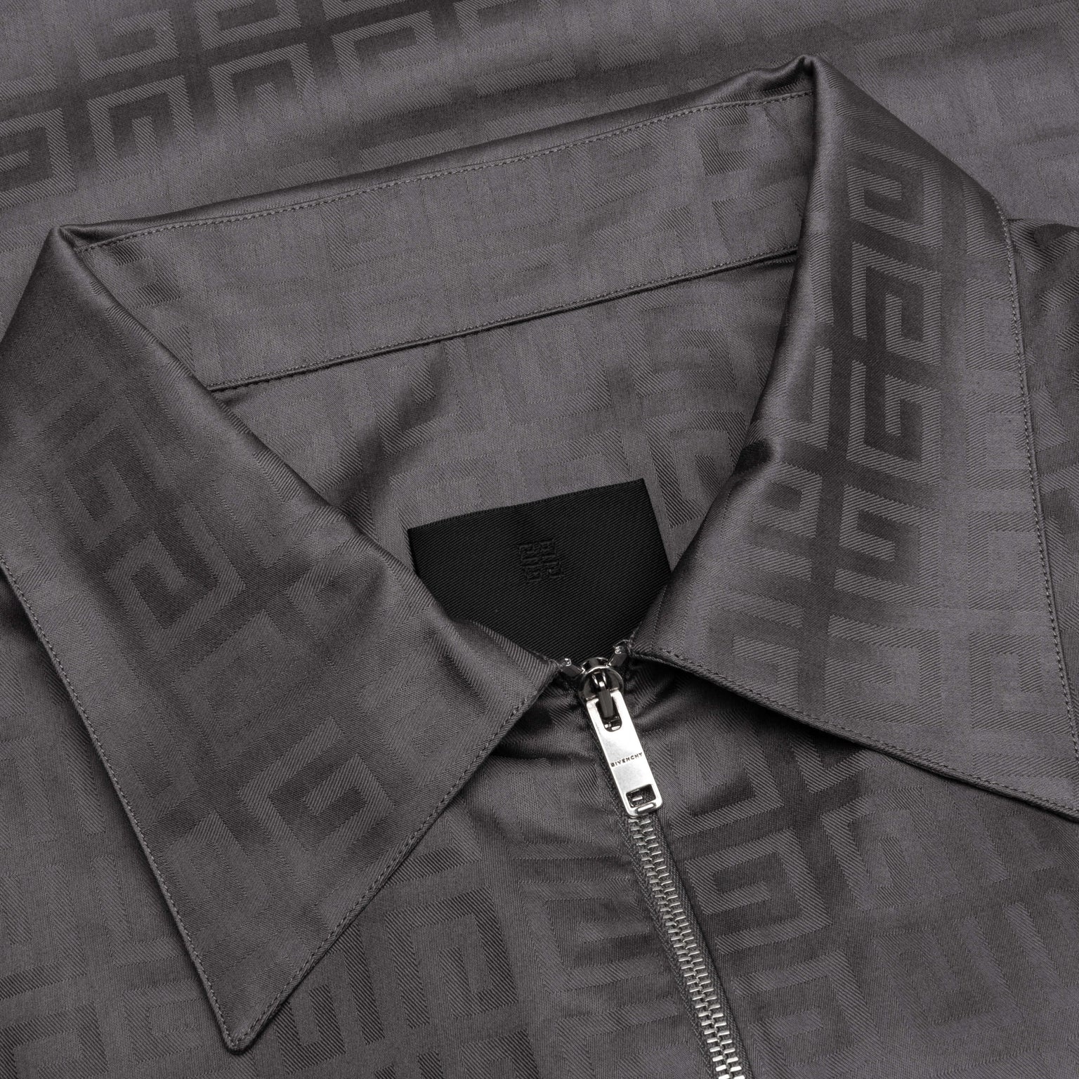 SHORT SLEEVES BOXY FIT ZIPPED SHIRT - TITANIUM - 3