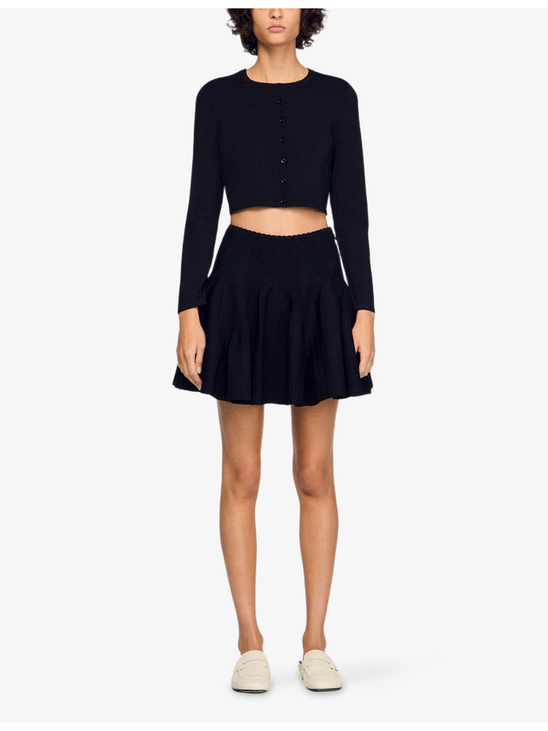 Sandro Round-Neck Cropped Knitted Cardigan outlook