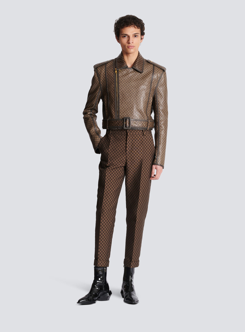 Balmain Straight-leg mini monogrammed trousers outlook