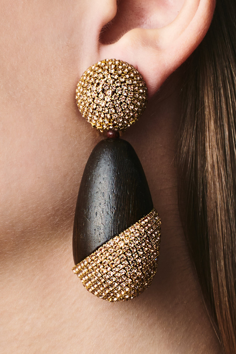 SACHIN & BABI CHRISTINA EARRINGS - ROBLE WOOD/CHAMPAGNE outlook