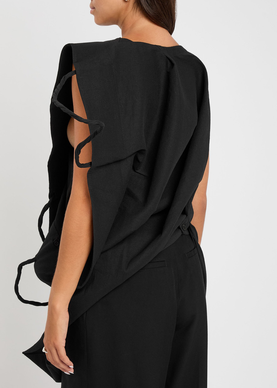 Issey Miyake Paper Bag Draped Asymmetric Woven top - 3