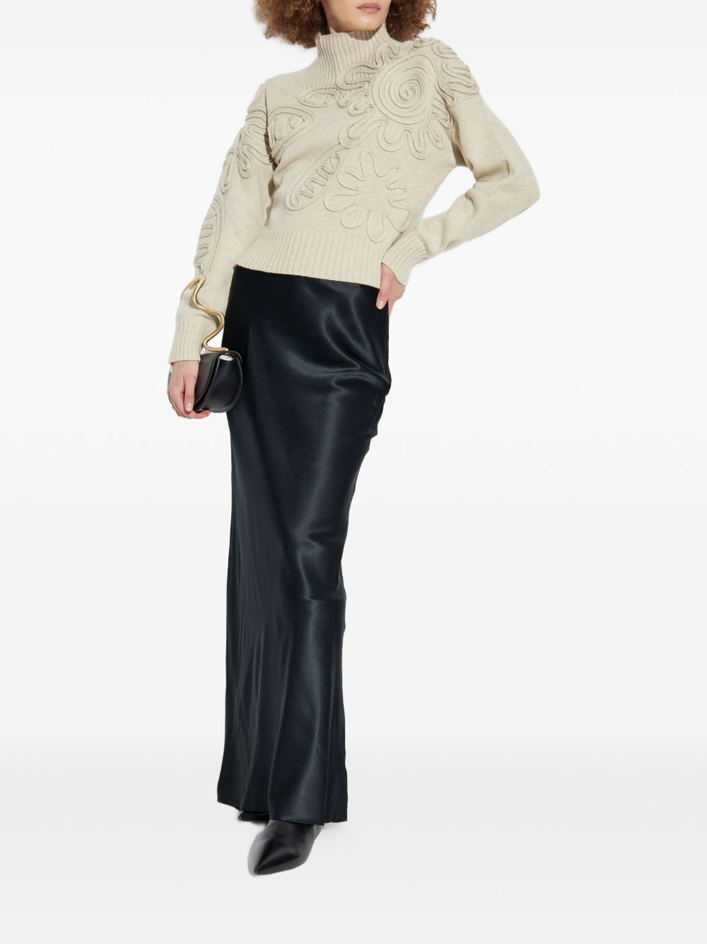 floral-applique mock-neck sweater - 2