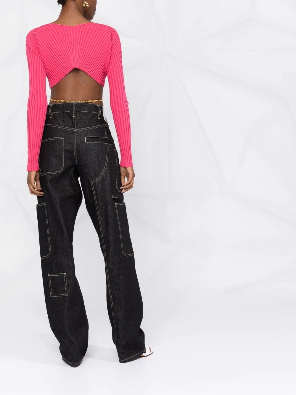 Pralù ribbed cropped cardigan - 6
