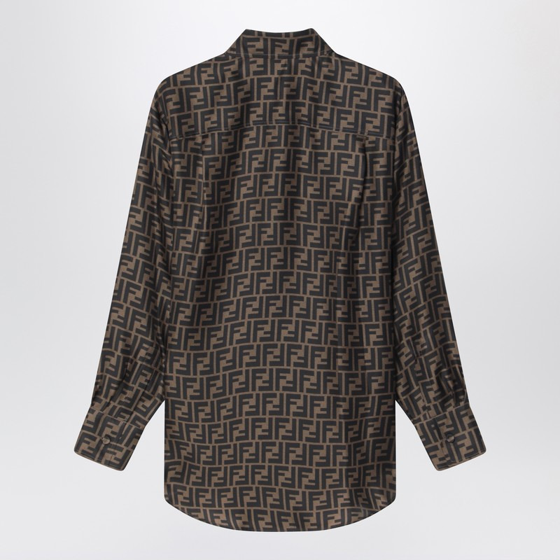 Fendi Brown Ff Silk Twill Shirt Women - 2
