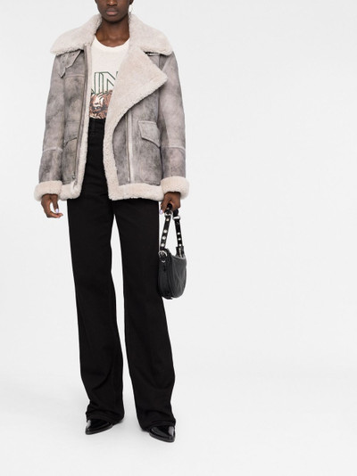 Zadig & Voltaire shearling-collar zipped jacket outlook