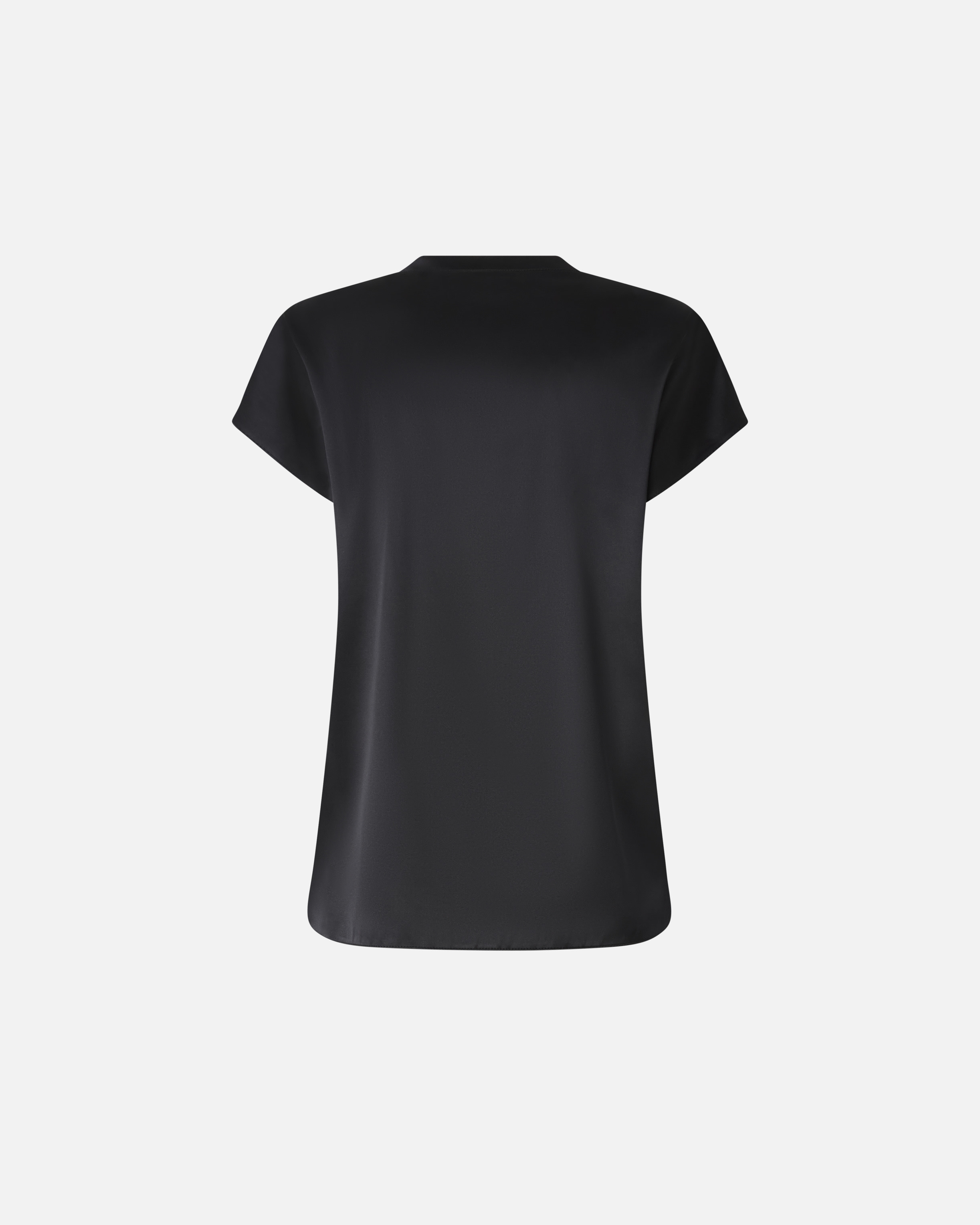STRETCH SILK SATIN BLOUSE WITH ROUND NECKLINE - 2
