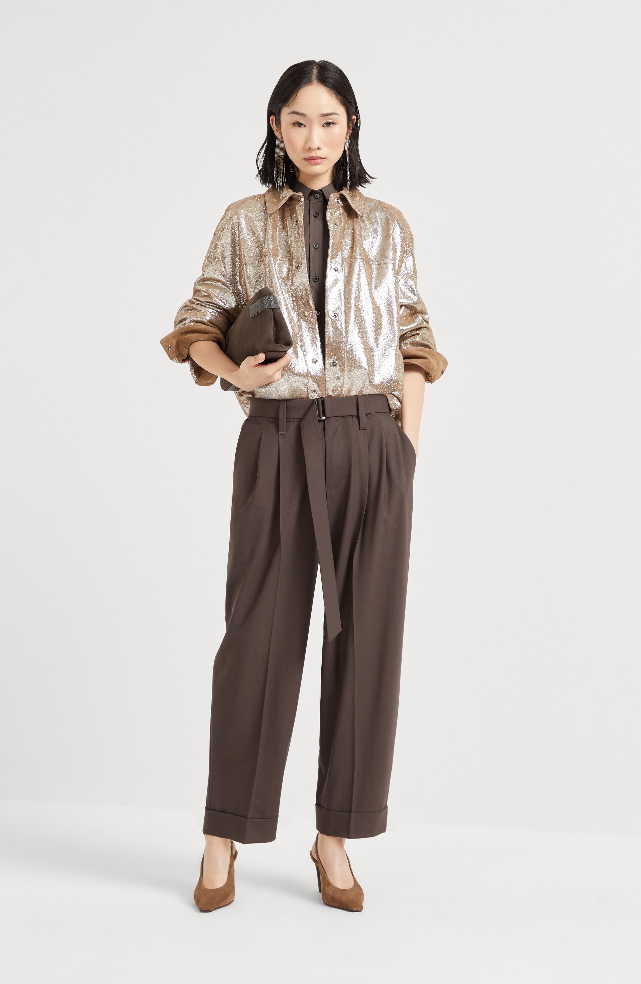 Brunello Cucinelli Sartorial Baggy trousers in Cocoa at Nordstrom - 5