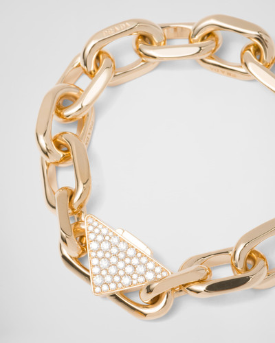 Prada Eternal Gold chain bracelet in yellow gold with diamonds outlook