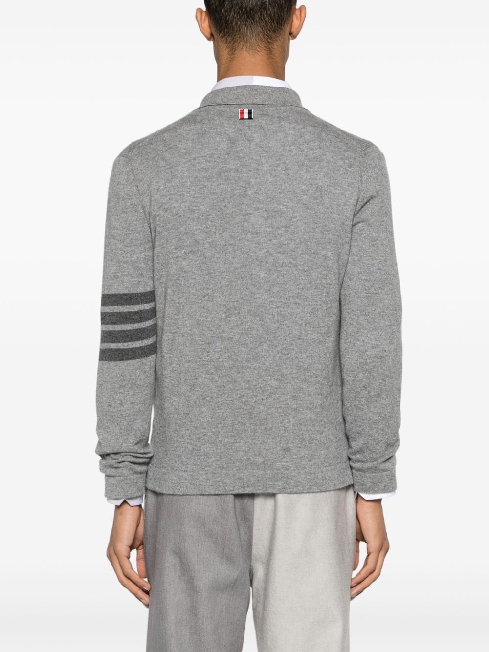4-Bar Stripe cashmere polo top - 4