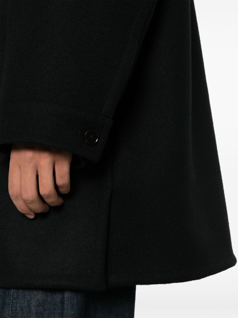zip-up wool coat - 5