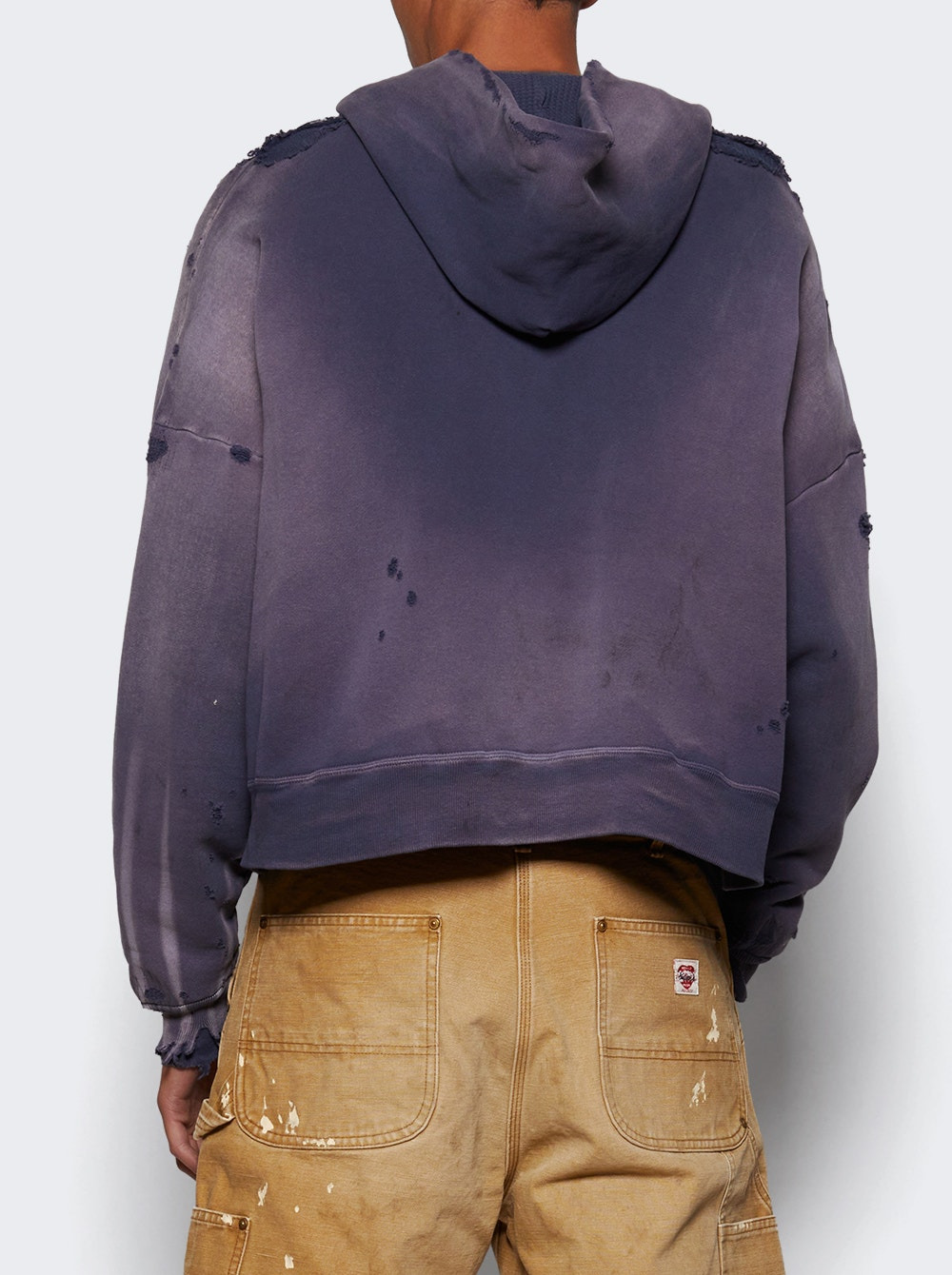 Double Face Zip Up Hoodie Navy - 4