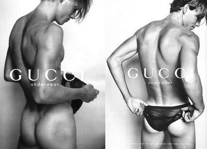 Gucci Spring 1998 Tom Ford Swarovski Logo Black Sheer Mesh Brief Shorts S - 17