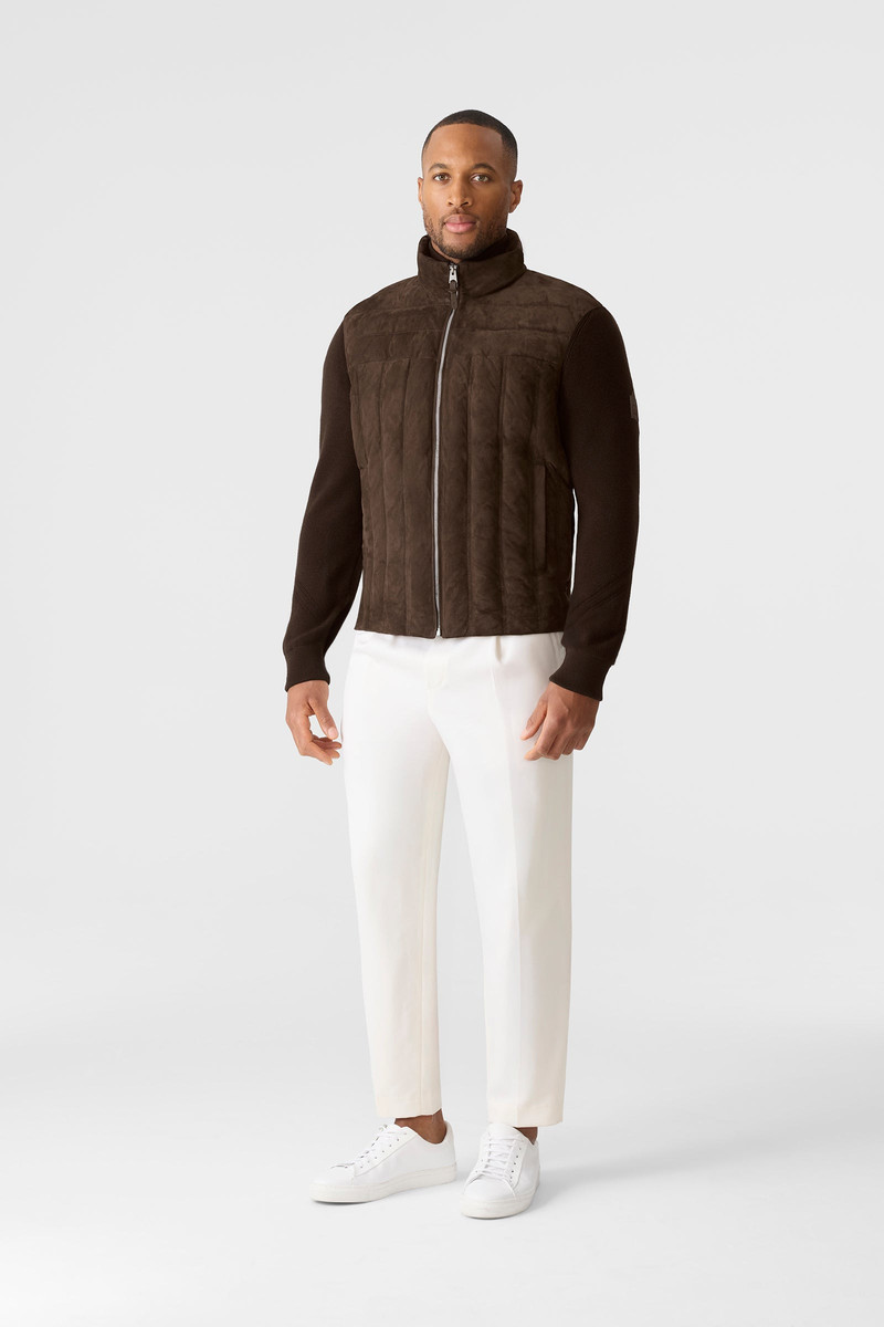 MACKAGE LANDEN Mixed-Media Suede Jacket outlook