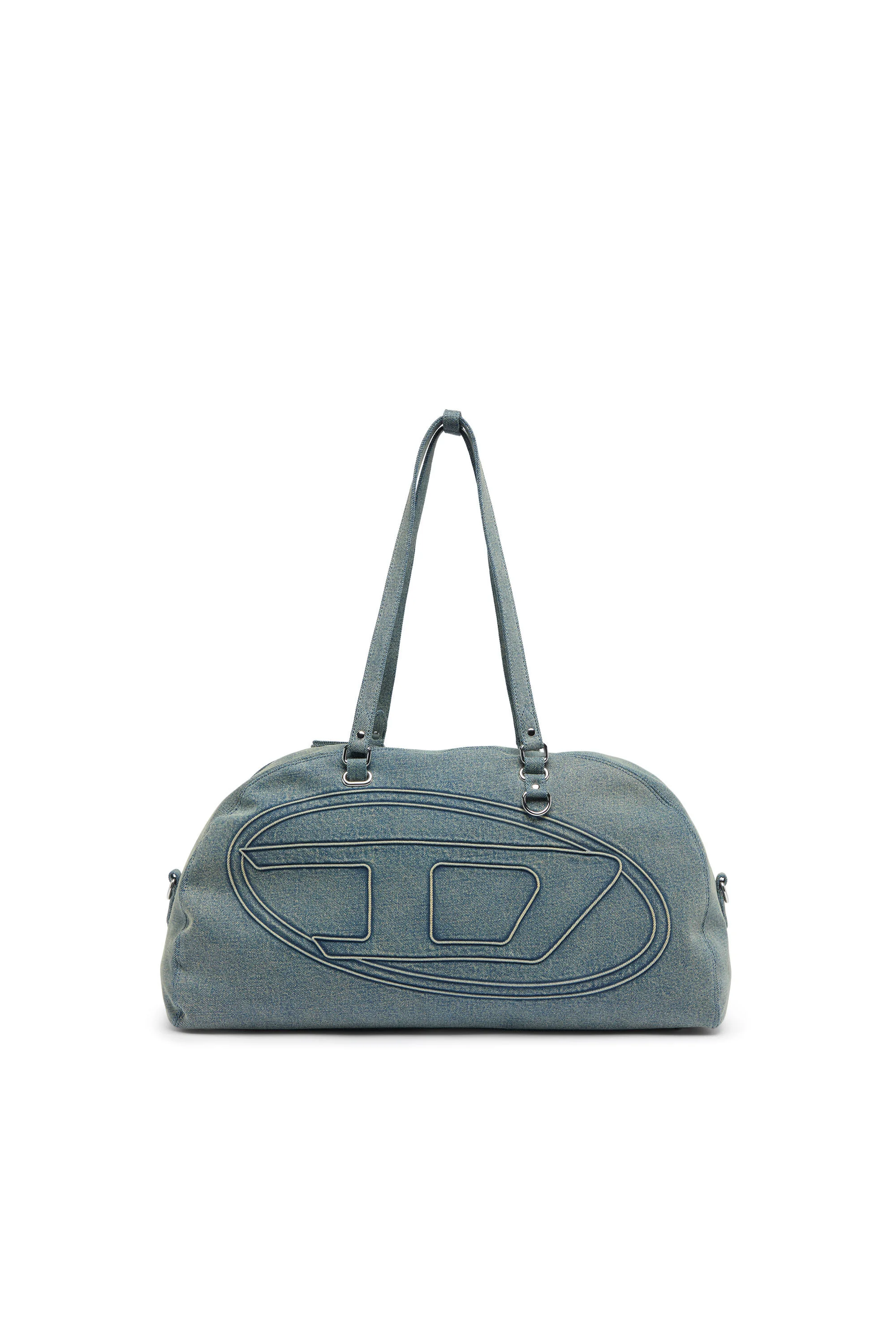 1DR DOME-DUFFLE BAG IN DENIM WITH OVAL D LOGO - 1