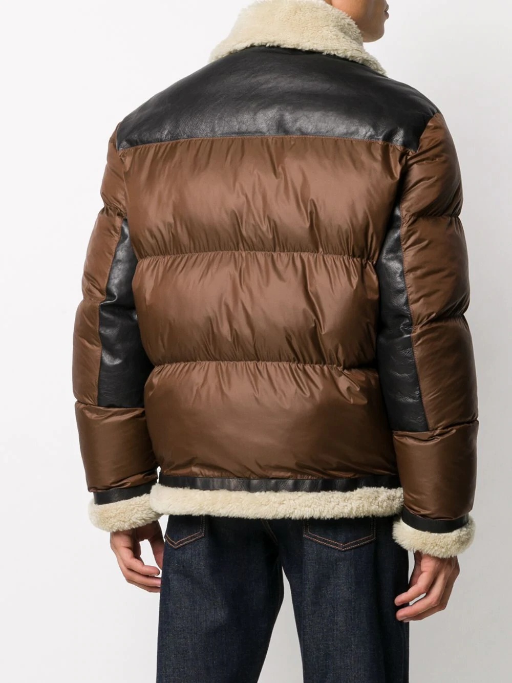 panelled zipped puffer jacket - 4