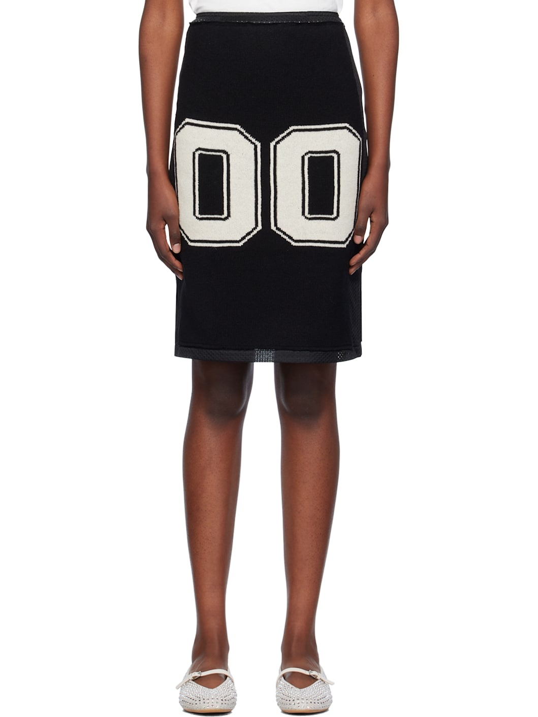 Black '00' Midi Skirt - 1