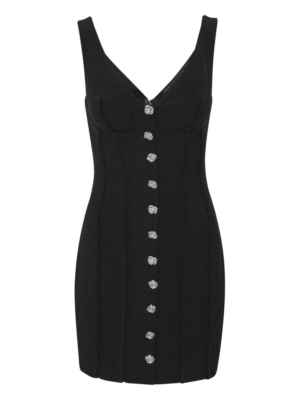 rose-buttoned mini dress - 1