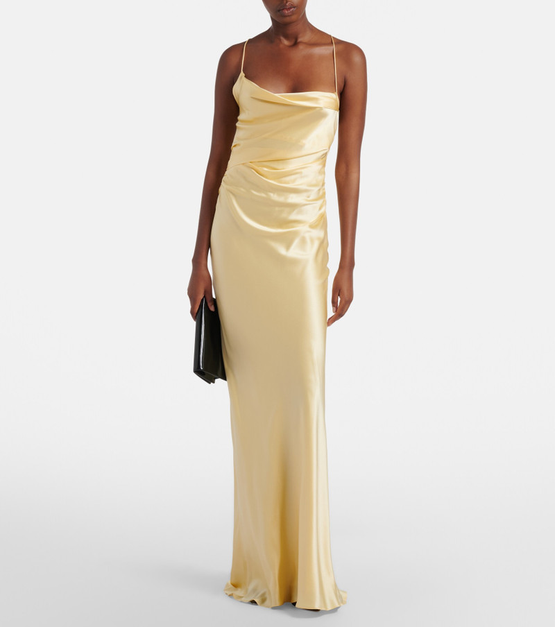 THE SEI Draped silk satin gown outlook
