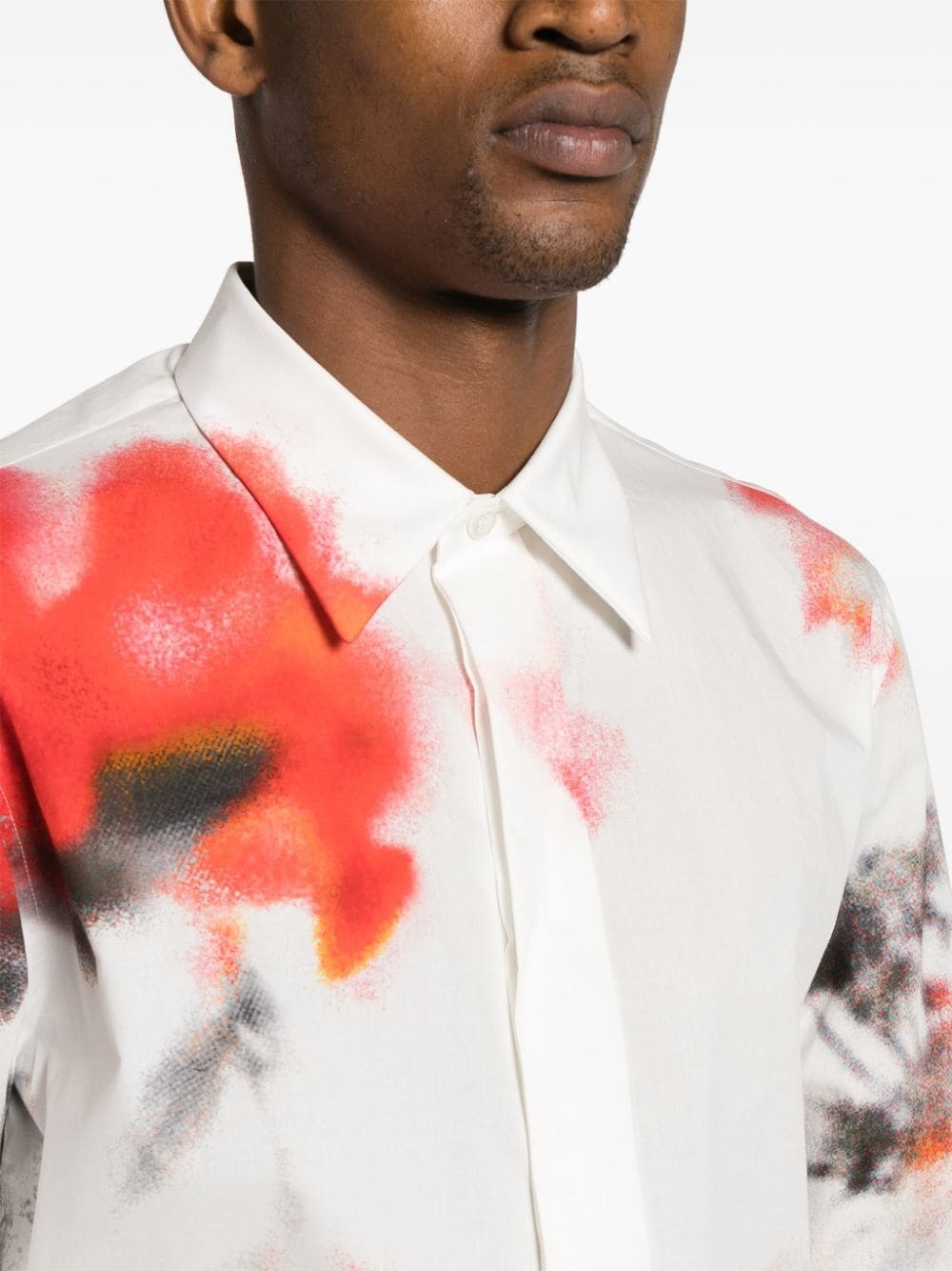 Obscured Flower printed shirt - 5