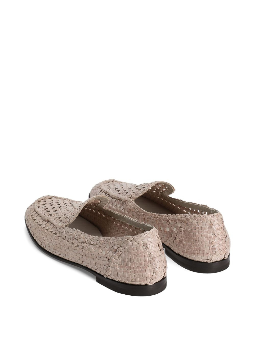 woven leather loafers - 3