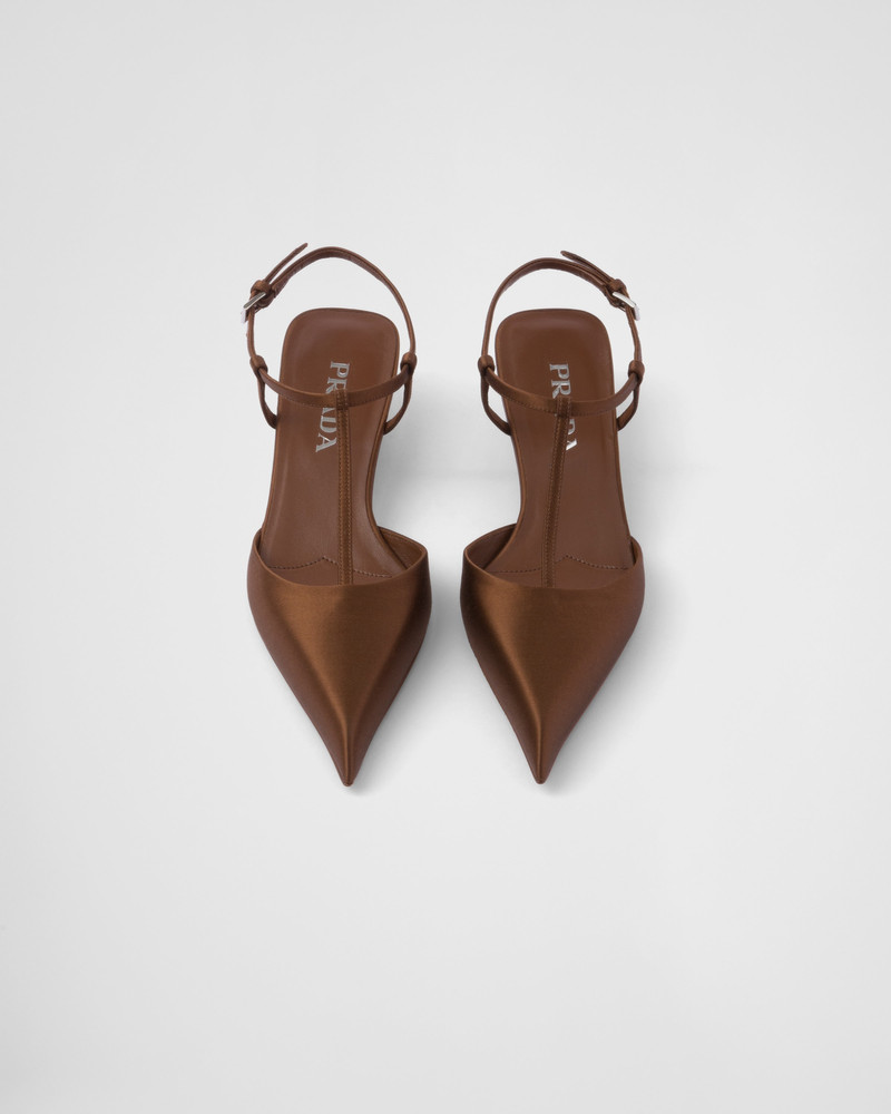 Satin slingback pumps 4