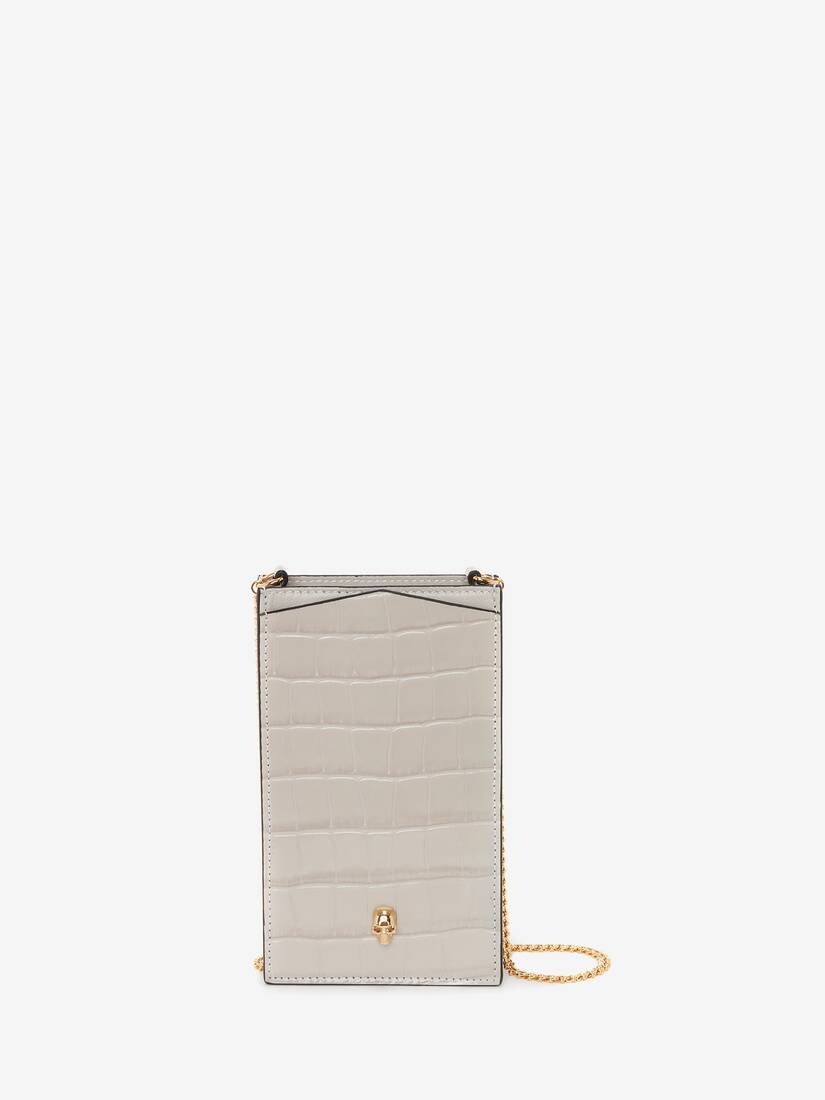Skull Phone Case With Chain in Grey - 1
