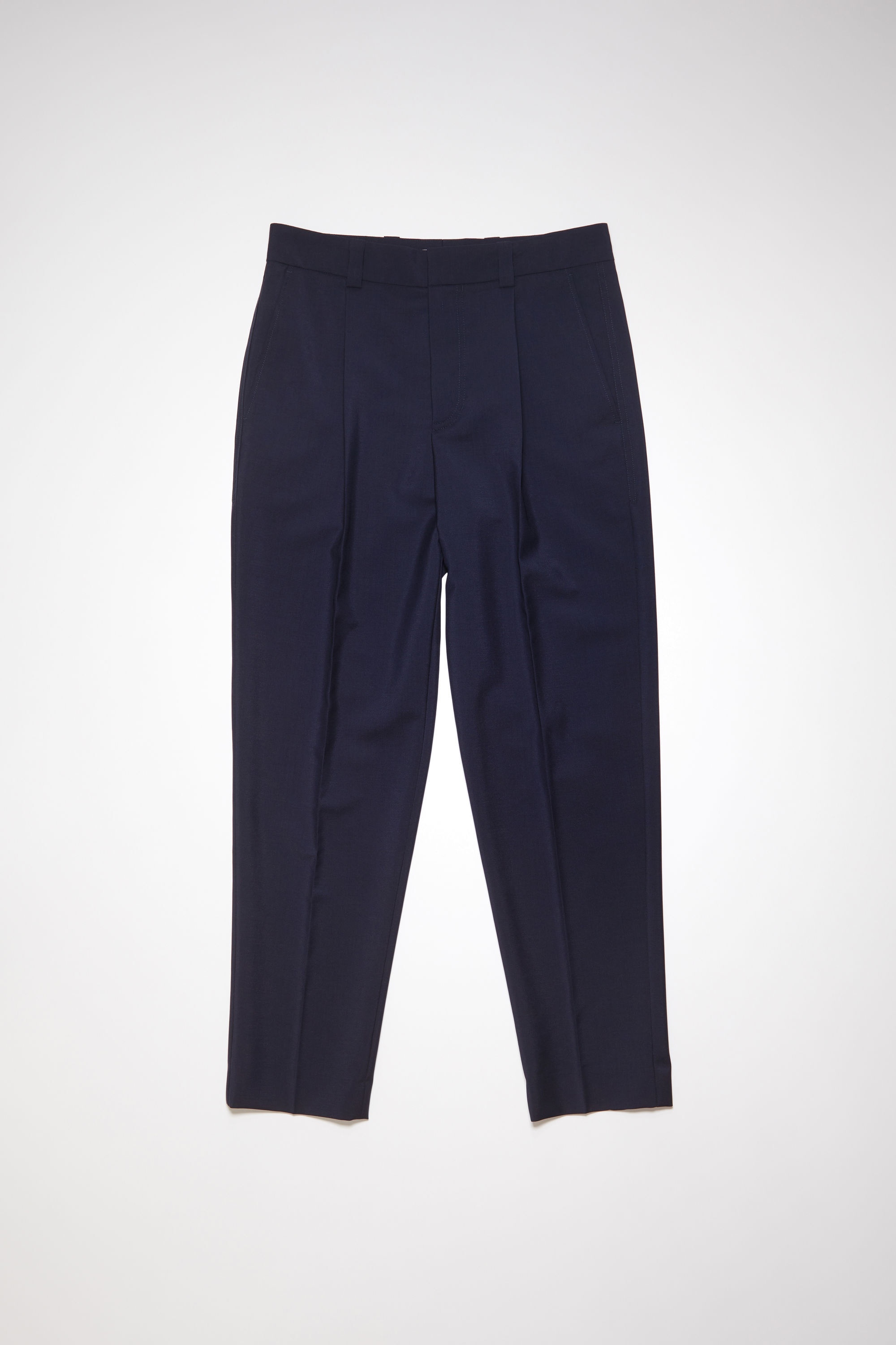 Wool-blend tailored trousers - Dark navy - 6