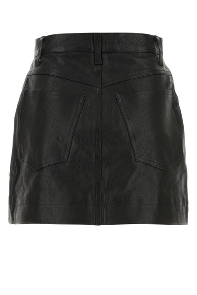 RE/DONE Black leather mini skirt outlook