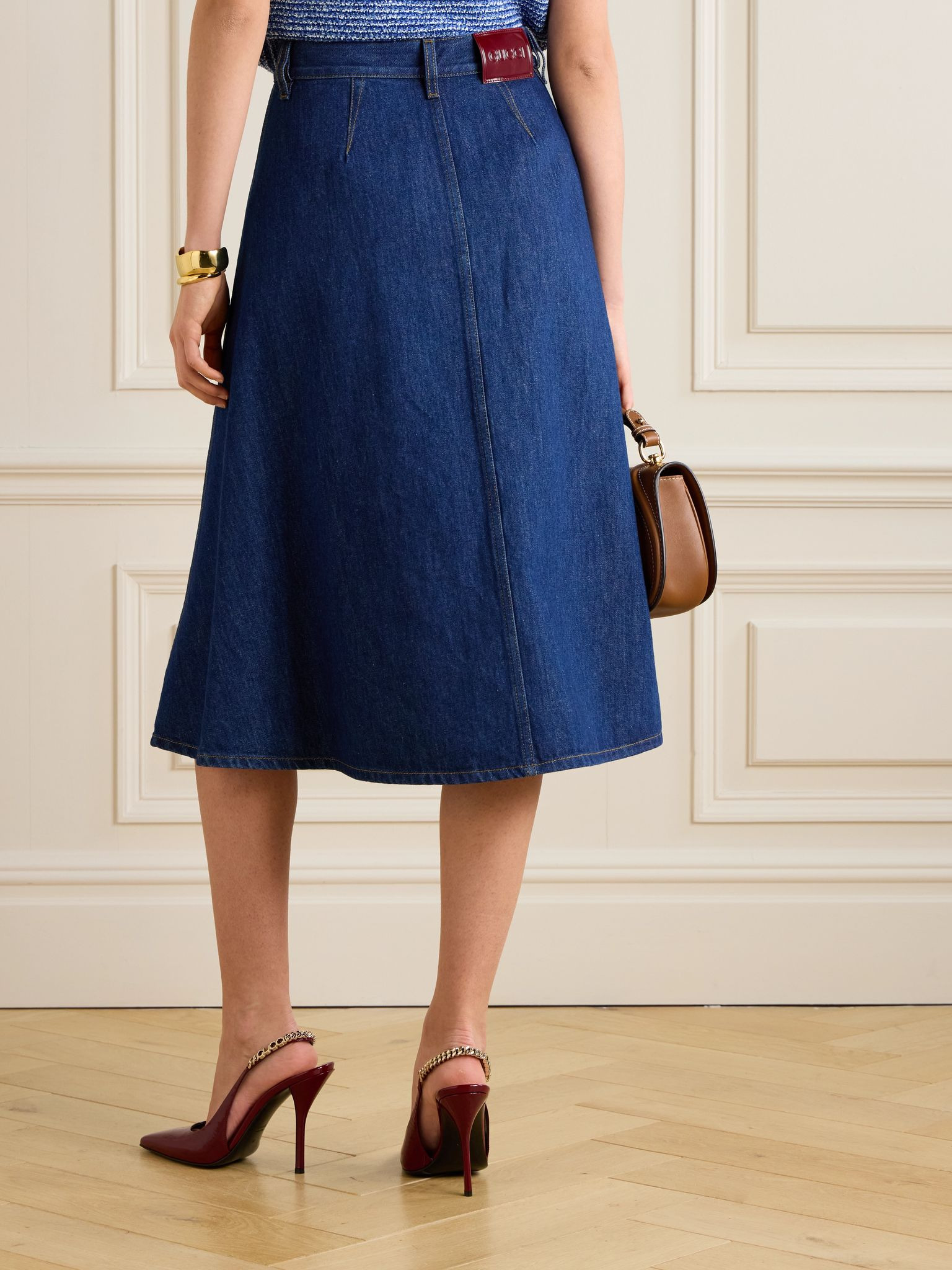 Denim midi skirt Royal blue - 3
