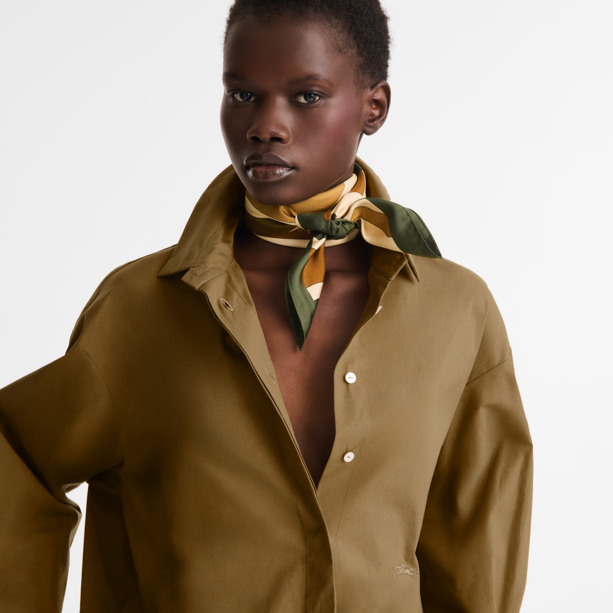Equestrian Tower Silk scarf 70 Forest - Silk - 2