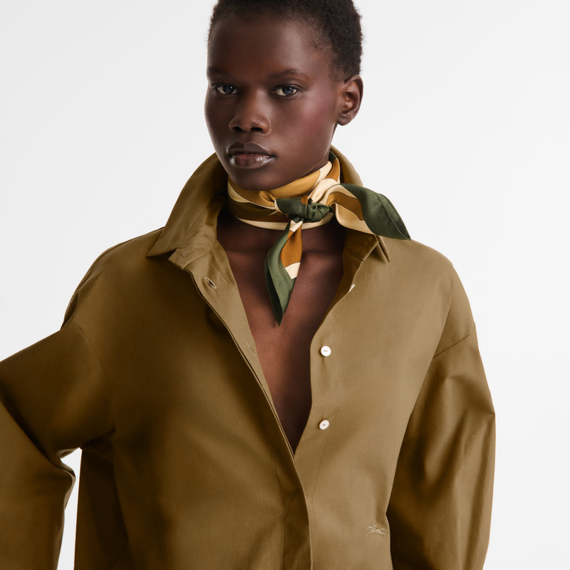 Longchamp Equestrian Tower Silk scarf 70 Forest - Silk outlook