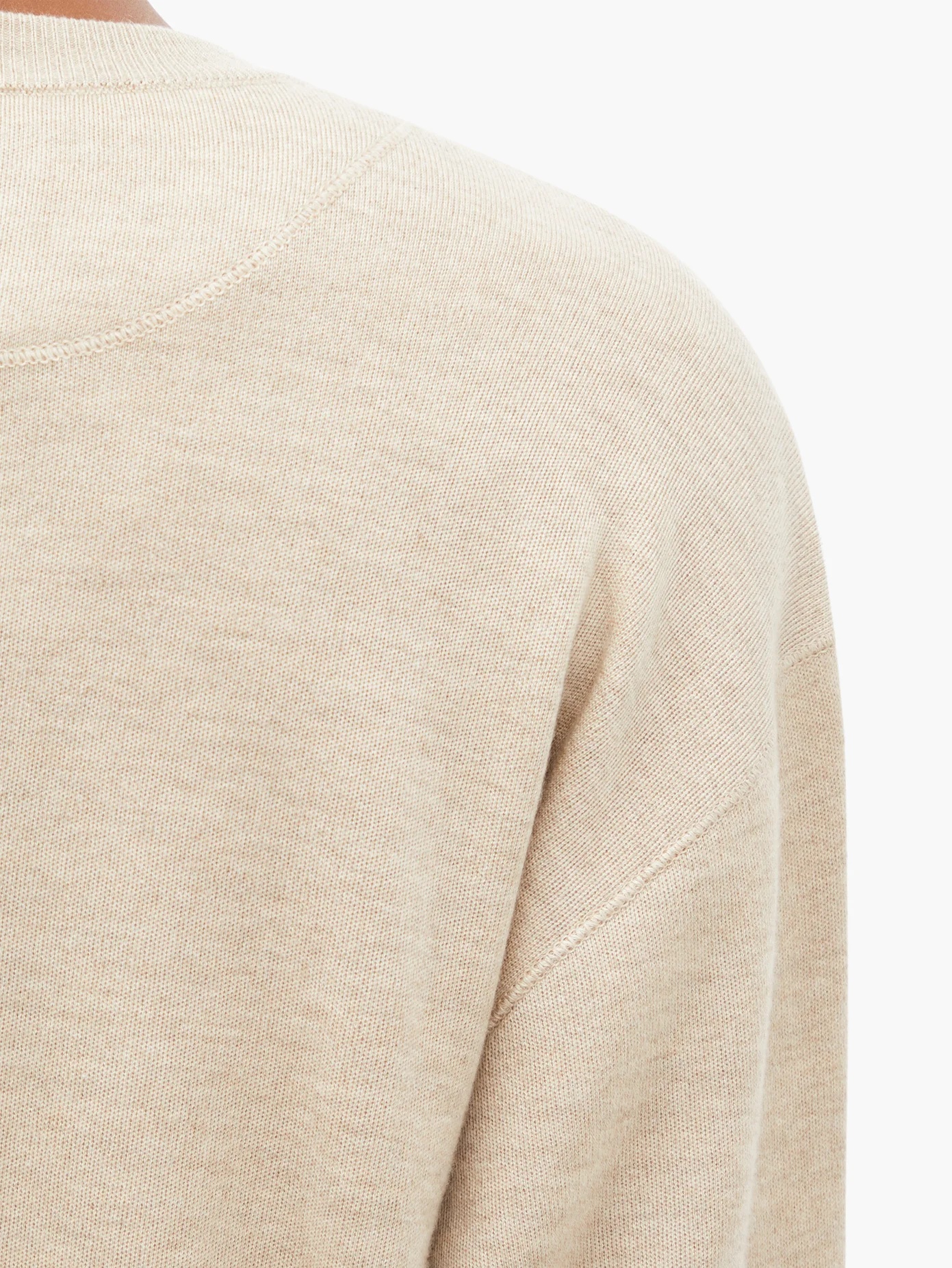 Dropped-sleeve cashmere-blend sweater - 4