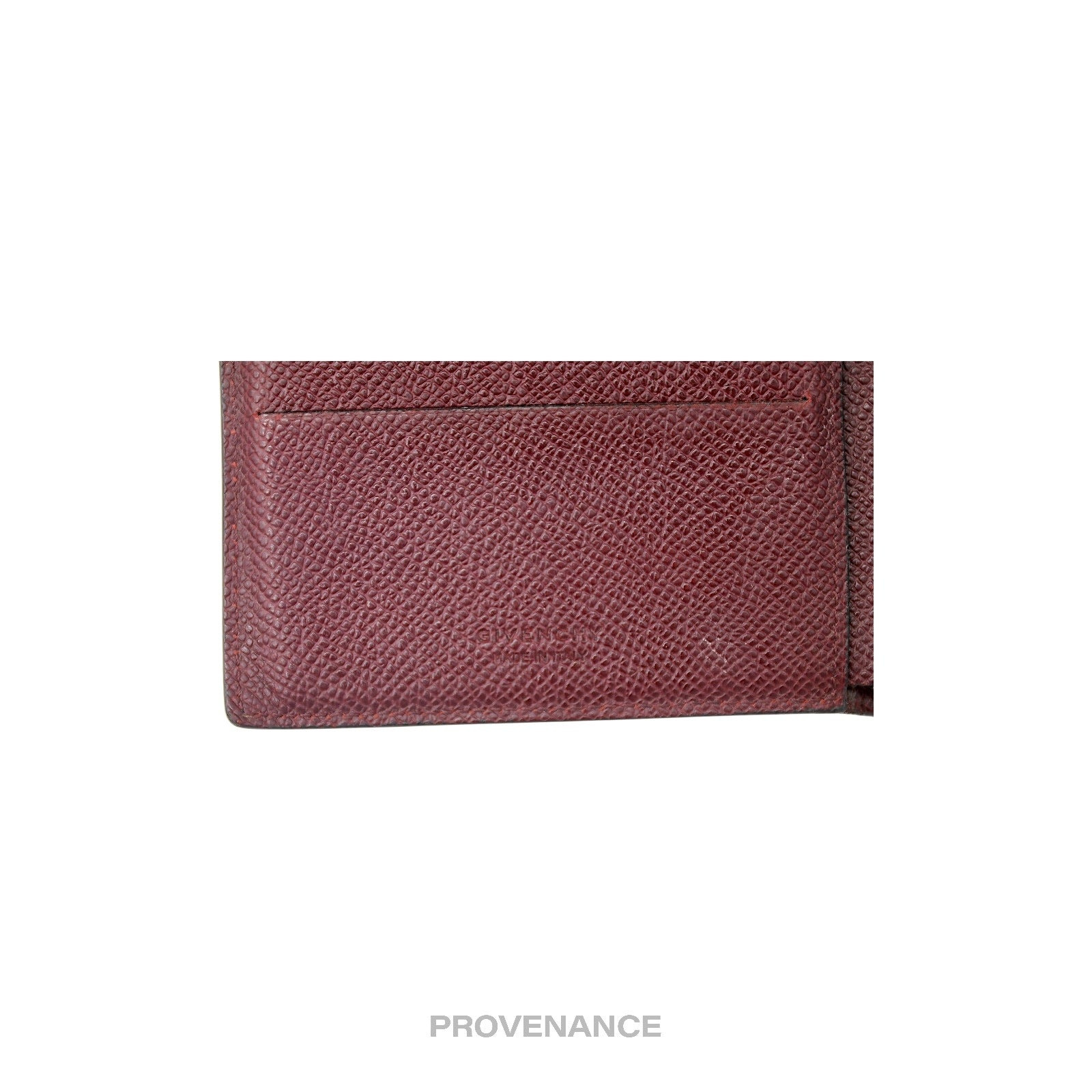 Givenchy Logo Bifold Wallet - Black Red Grained Leather - 7