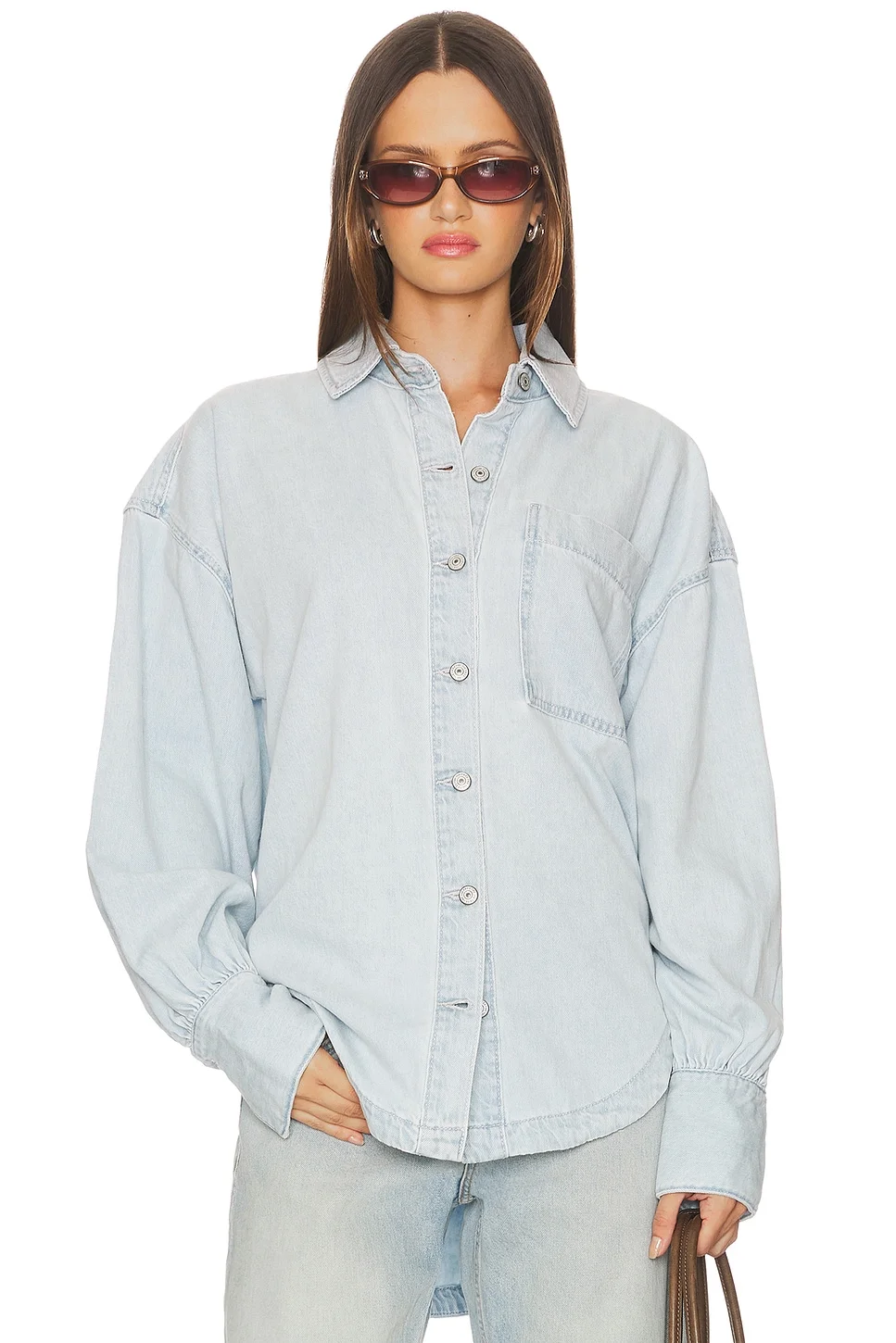 x We The Free Ashley Denim Shirt In Classic Blue - 1