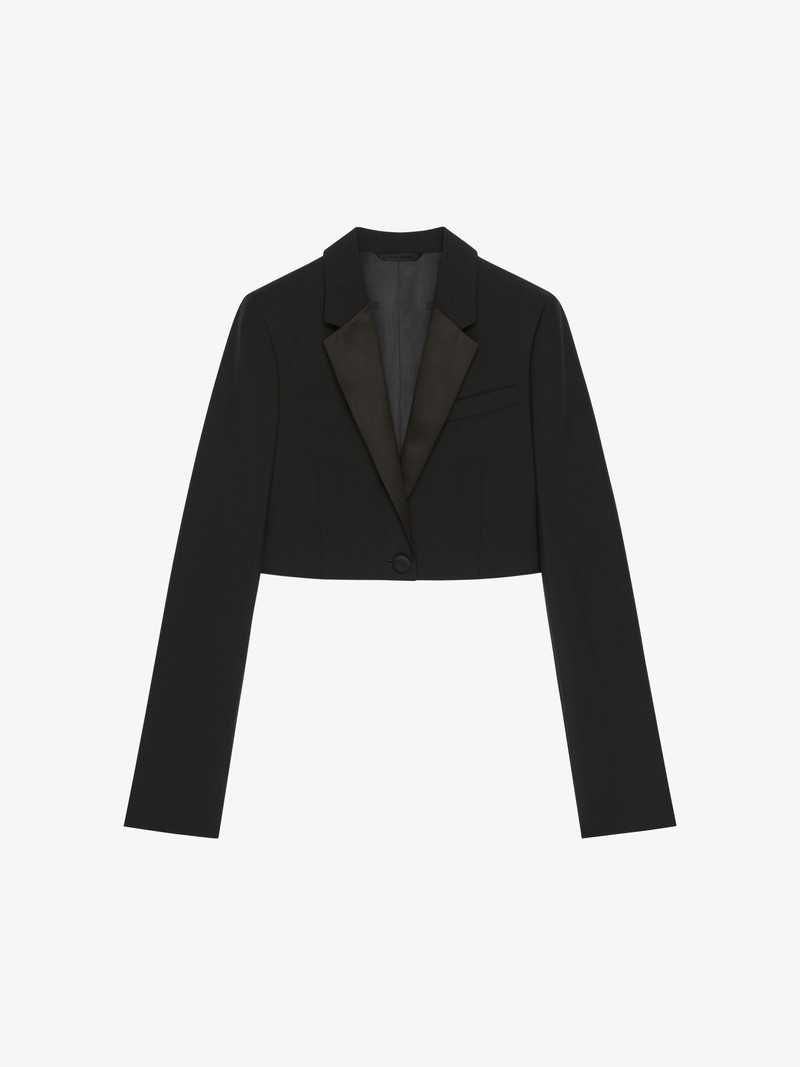 CROPPED JACKET IN WOOL AND MOHAIR 1