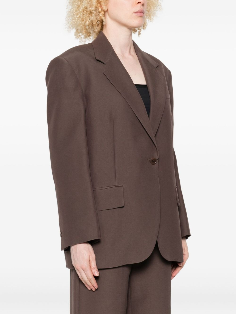 single-button dropped-shoulder blazer - 3