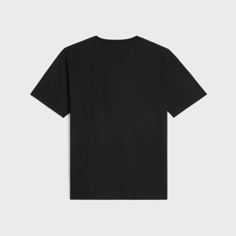 CELINE Loose Celine cotton jersey t-shirt with rhinestones outlook