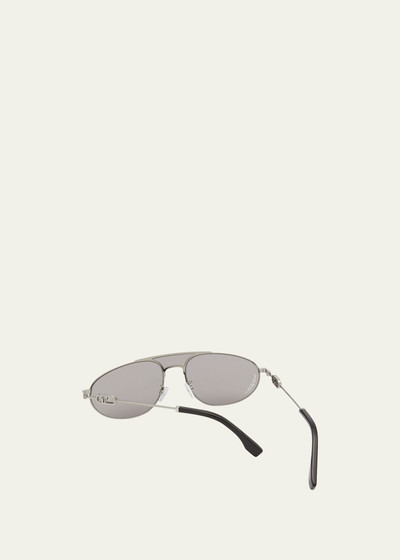 FENDI Men's Double-Bridge Metal Oval Sunglasses outlook