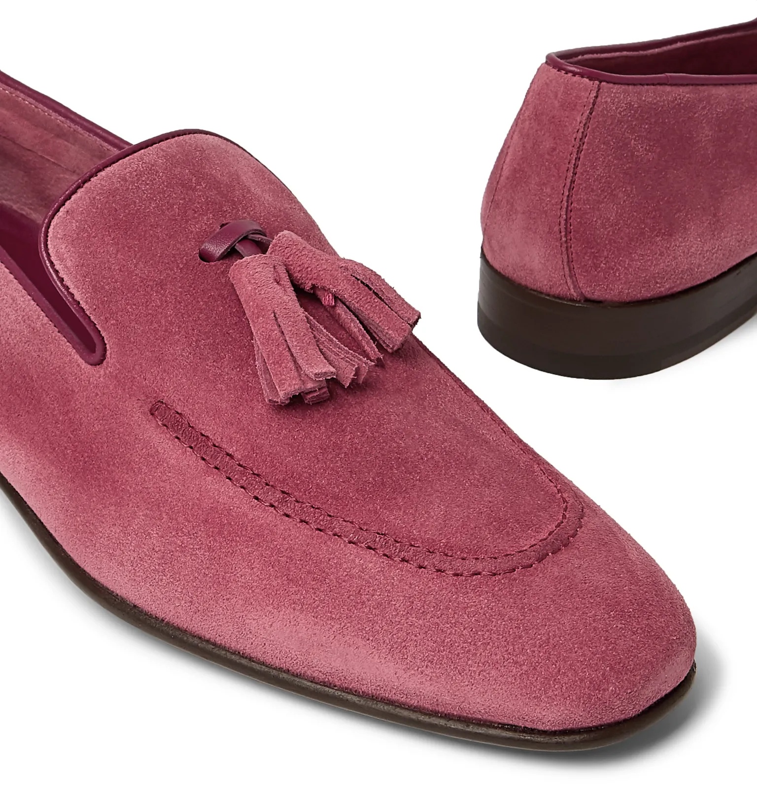 Chester Leather-Trimmed Suede Tasselled Loafers - 6