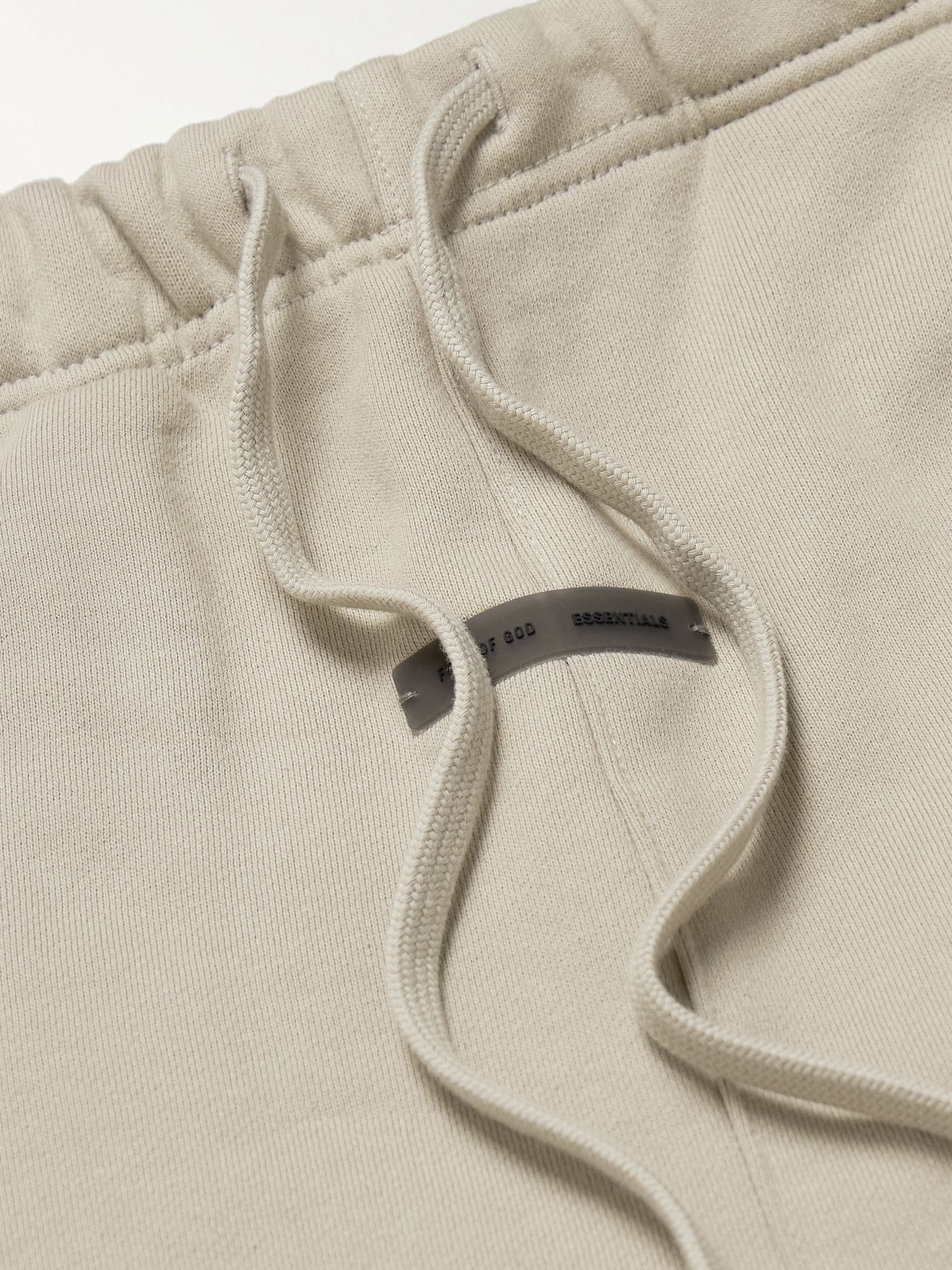 Tapered Logo-Appliquéd Cotton-Blend Jersey Sweatpants Beige - 5