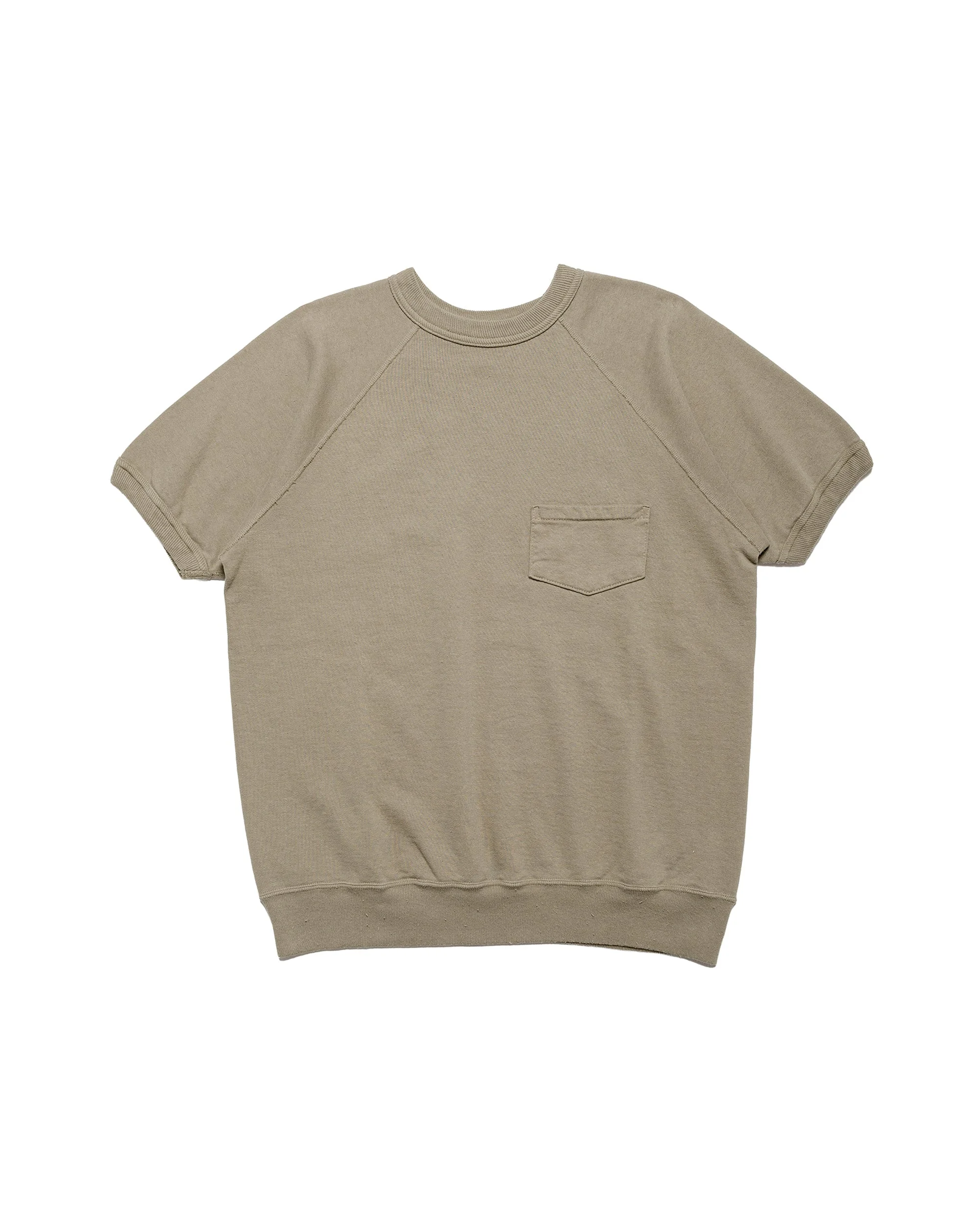 Lot. 4105 Short Sleeve SW With Pocket Plain Green - 1