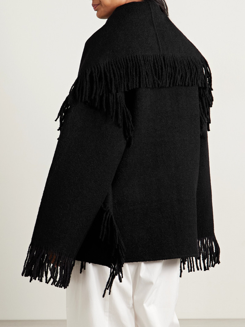 Draped Fringed Wool-blend Jacket 3