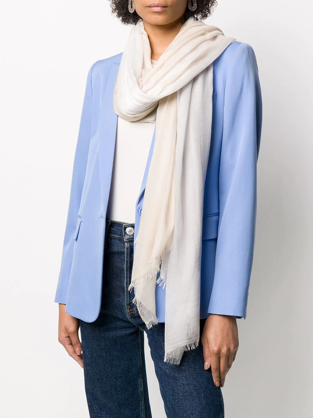 frayed-hem oversized scarf - 2