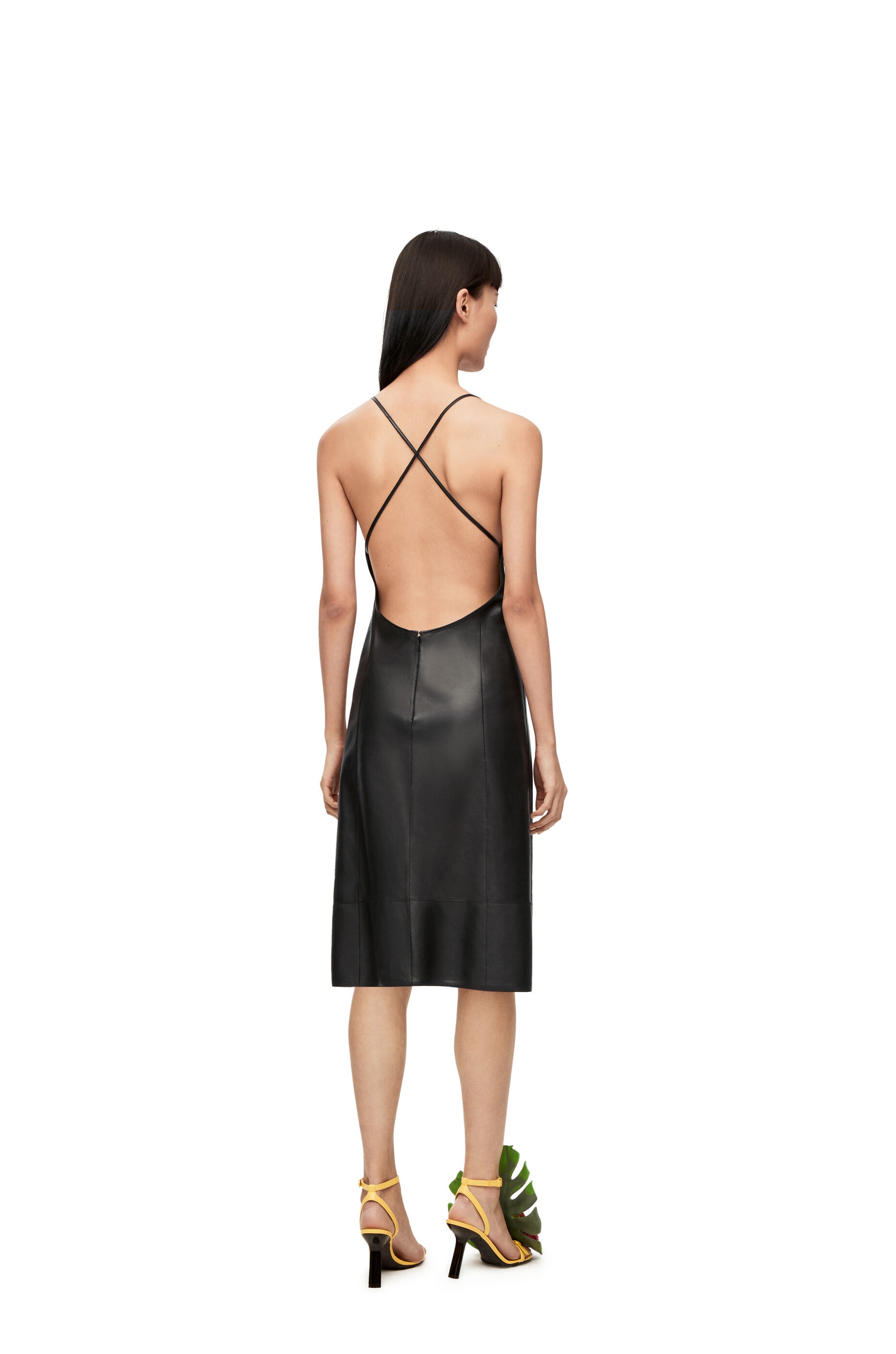 Anagram strappy dress in nappa - 4