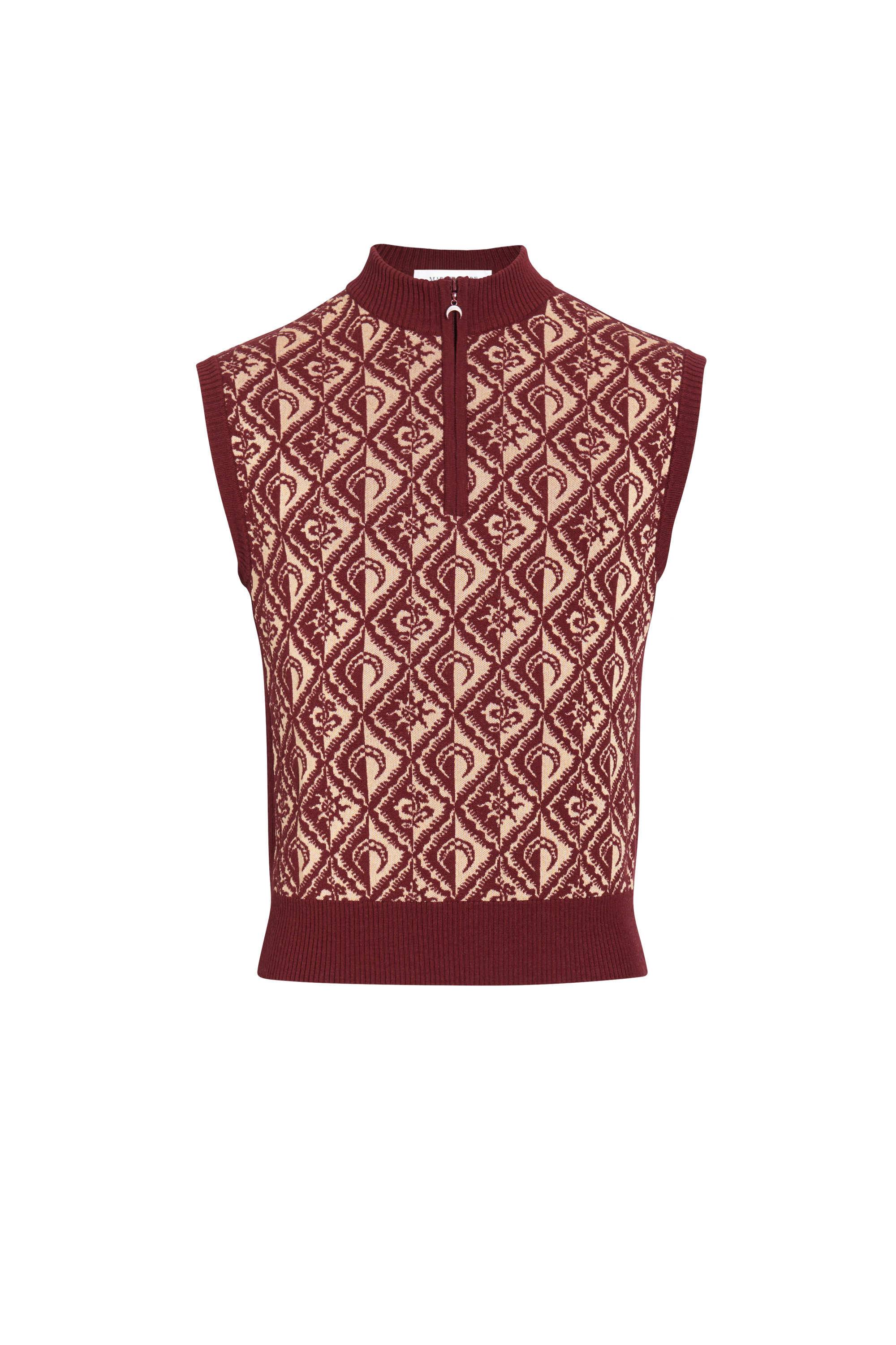 Moon Diamant Knit Jacquard Sleeveless Pullover - 1