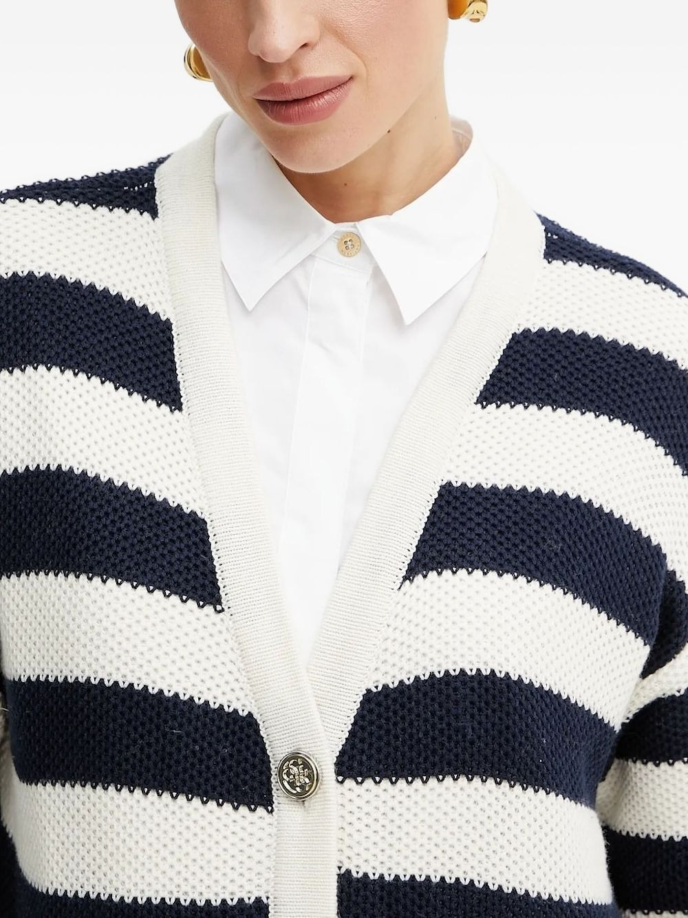 striped buttoned cardigan - 3