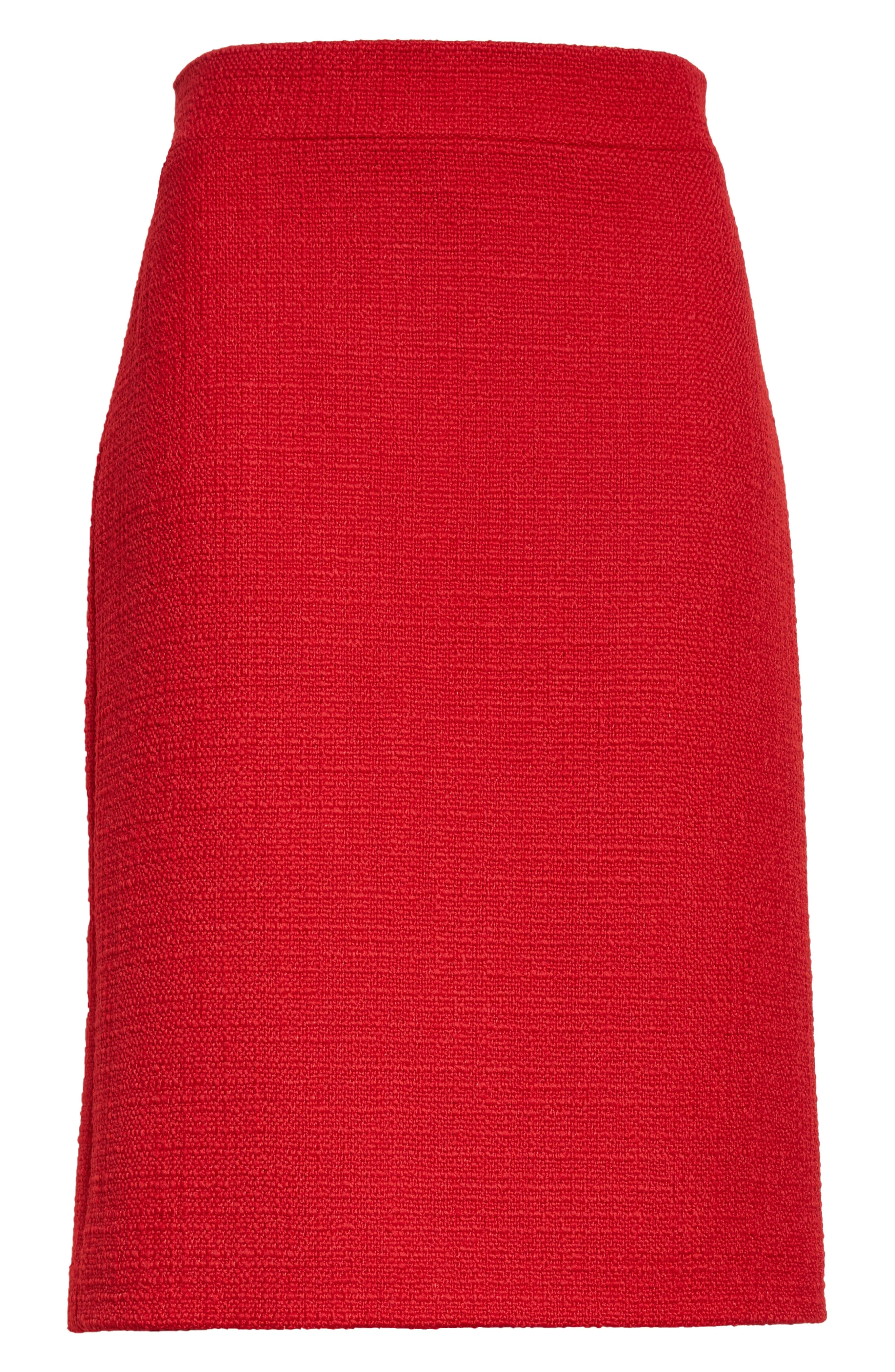 Valentino Virgin Wool Blend Tweed Pencil Skirt in Pink at Nordstrom - 1
