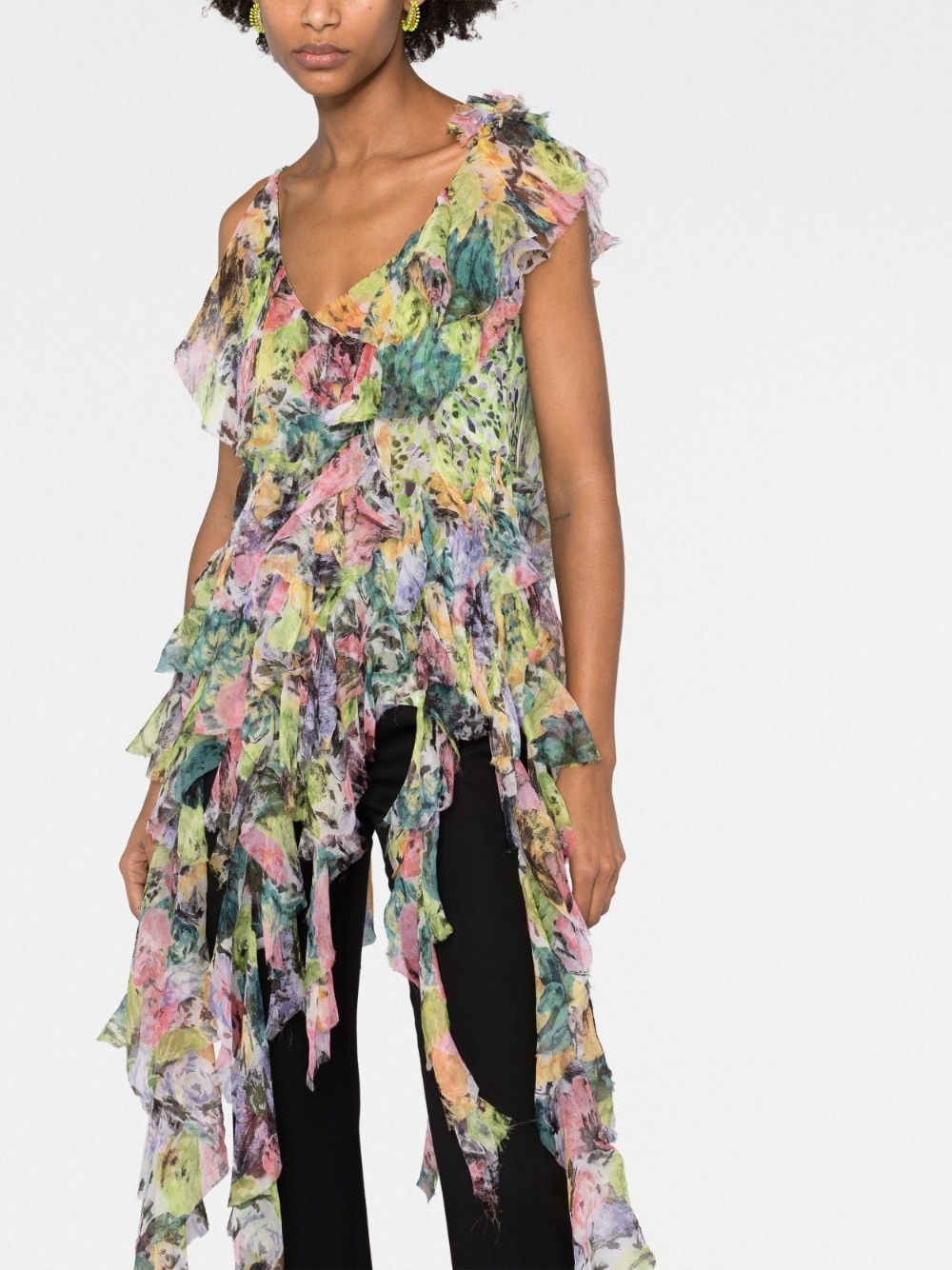 Printed silk crepe dress - 3